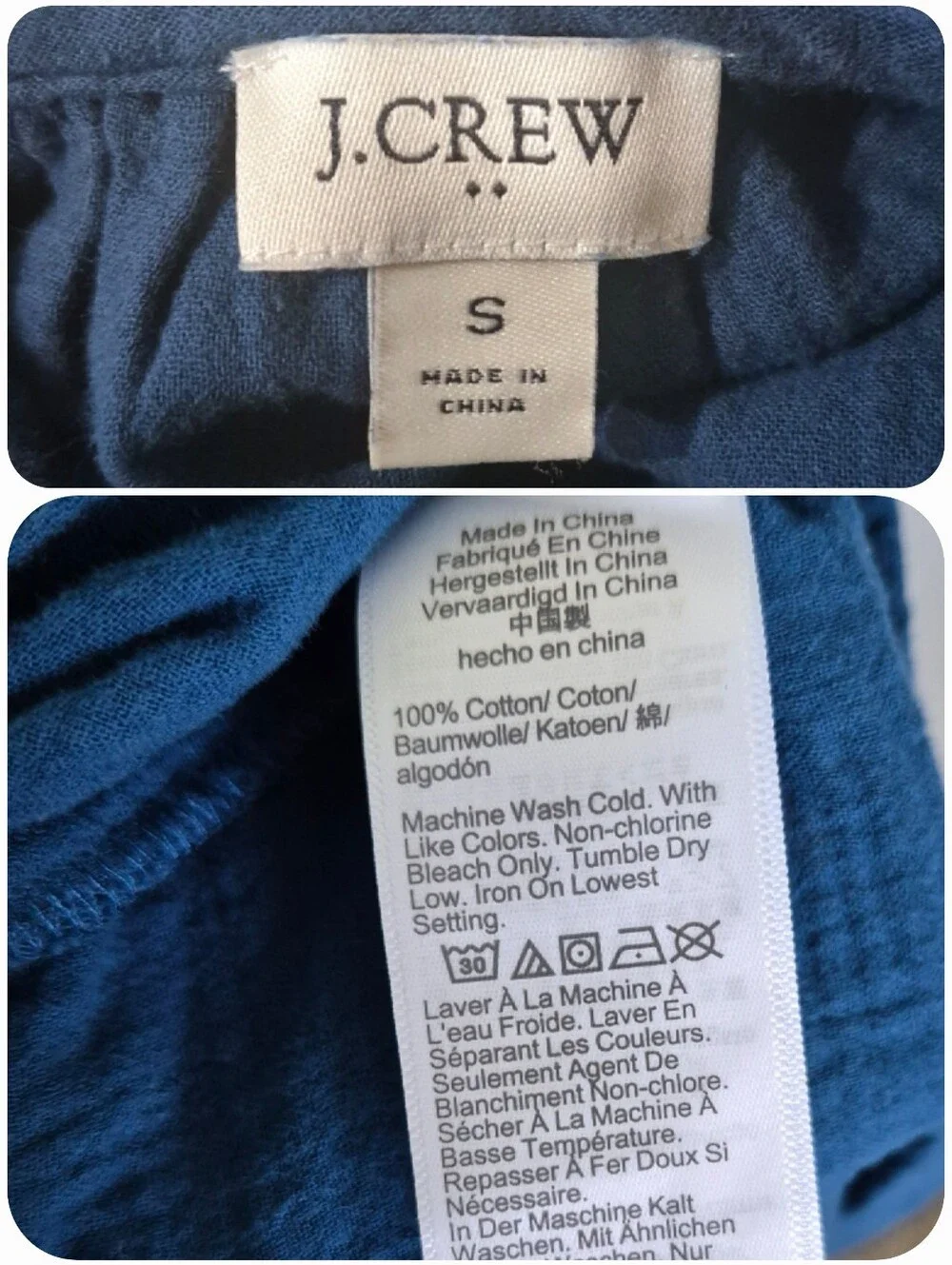 J. Crew Blue Gauze Tiered Maxi Dress S Ruffle Strap Cotton Boho Beach Resort
